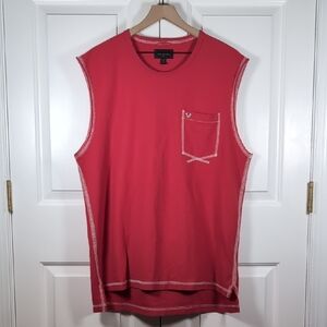 True Religion Ruby Red Elongated Muscle Tee XL Y2K Minimalist Streetwear
